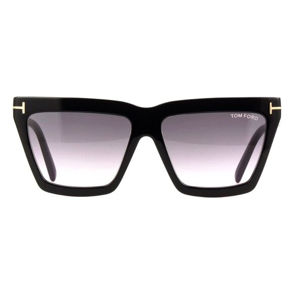 A0914Z New TOM FORD Eden Black Square FT1110/S 01B Sunglasses Women - Picture 2 of 4